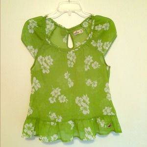 Sheer Floral Hollister Blouse