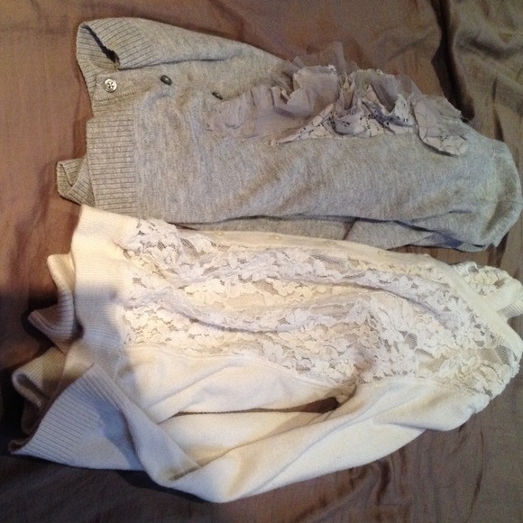 🚫🚫ON HOLD🚫🚫 Grey & white cardigan BUNDLE