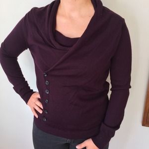 Ya deep purple cowl neck sweater