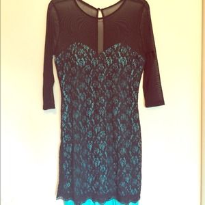 Black and Turquoise Formal Dress