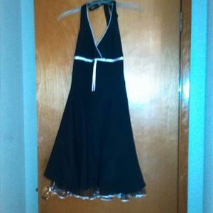 Black with light pink dress