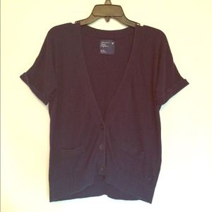 Short Sleeve Navy Blue American Eagle Cardigan