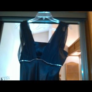 Black Dress with diamond accents across front