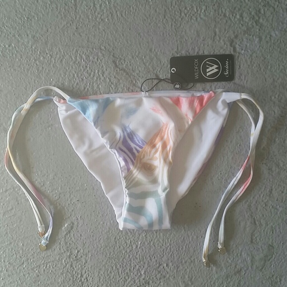 Wildfox zebra pastel rainbow bikini bottoms