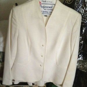 White suit with skirt