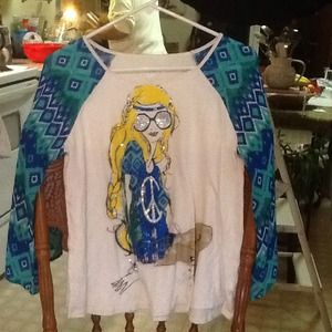 JUSTICE Decorated flowing NWT Long Sleeve Top
