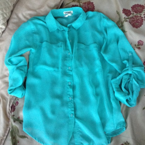 Garage Teal Button Down