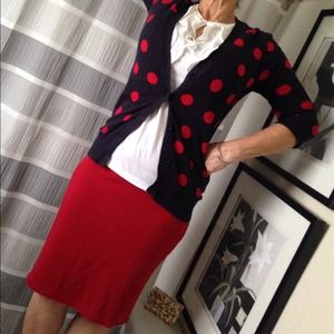 Polka Dot Sweater with Pencil skirt (sm-med fit)