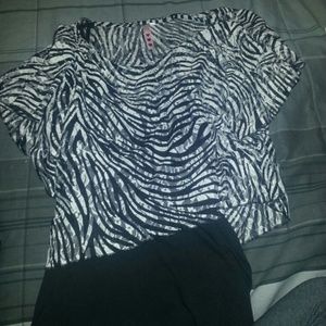 Zebra shirt with built in tank top