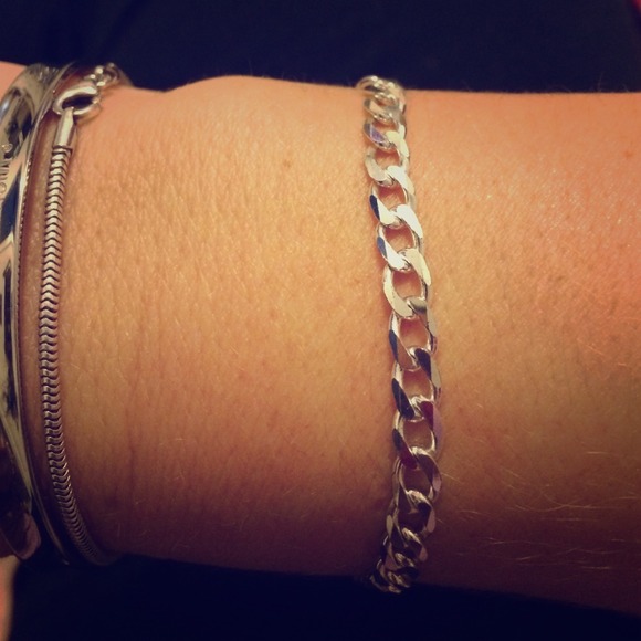 Sterling silver chain link bracelet