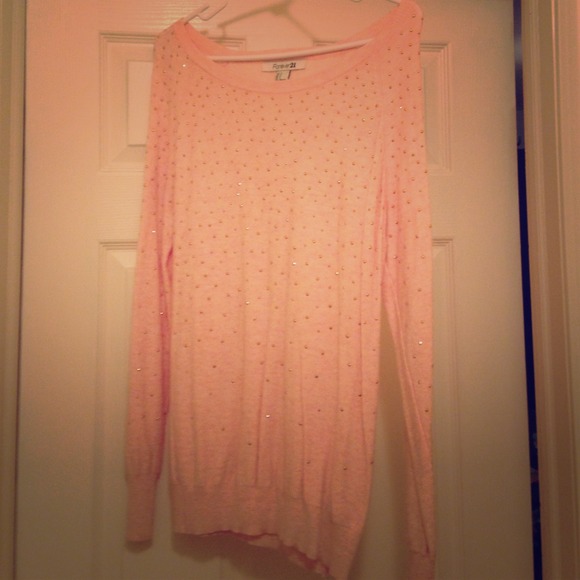 Light Pink Rhinestone Sweater