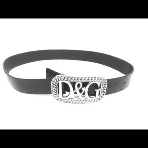 D&G Black Leather Belt w/ Buckle 100% Authentic