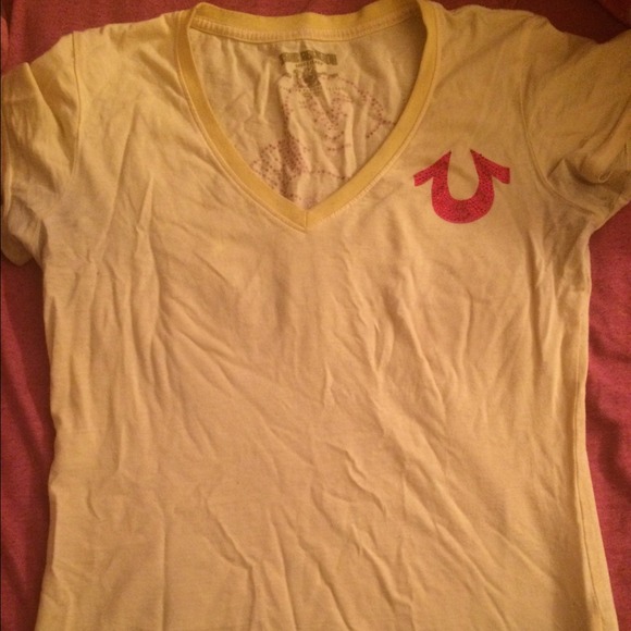 Yellow true religion shirt