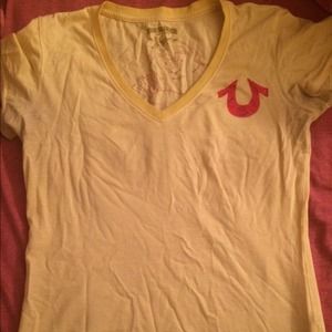 Yellow true religion shirt
