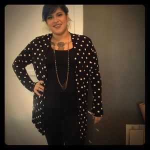 Black and white Polk a dot cardigan