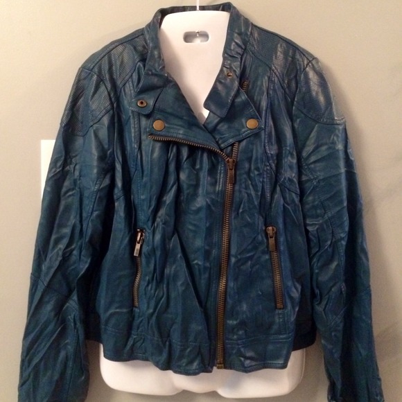 NWOT, teal Black Rivet jacket, size L