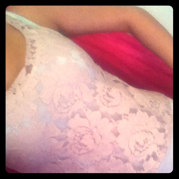 Light pink lace crop top