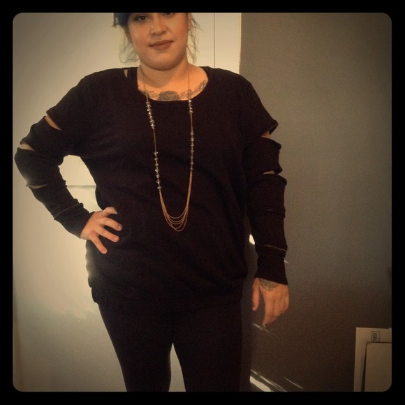 Funky black pull over sweater