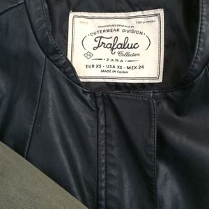 💕SALE💕 Zara Leather and Green Twill Jacket