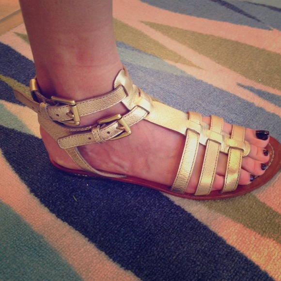 Coach gold gladiator sandals
