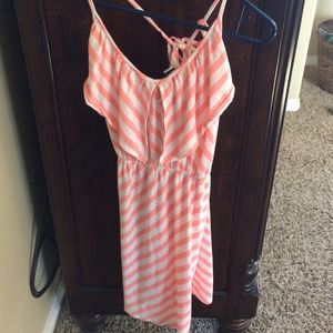 Roxy light pink and white striped dress