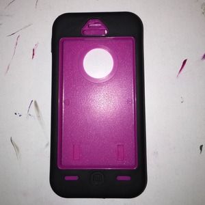Black white and pink otterbox iPhone 5C