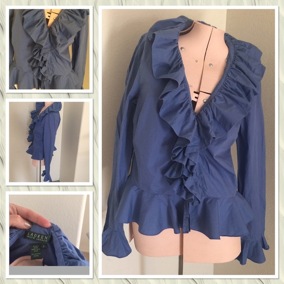 Ralph Lauren Tops - Ralph Lauren blouse-periwinkle with ruffles