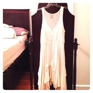 American Rag White v-neck front button dress.