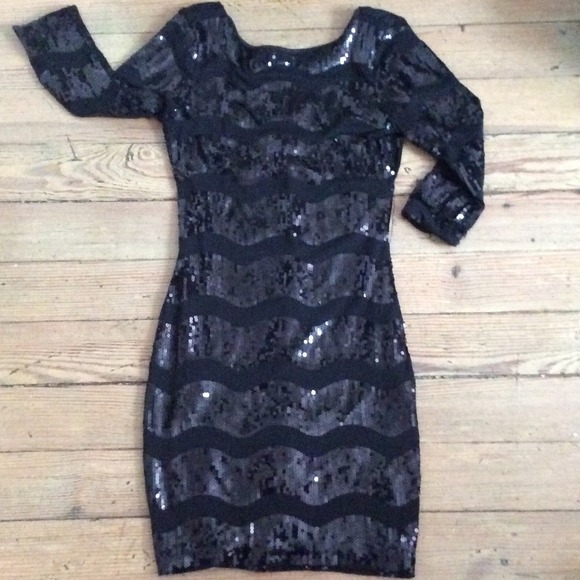 Sexy sequin chevron bodycon dress - Picture 2 of 4