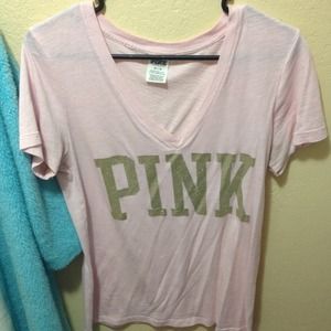 VS Pink & Gold V Neck