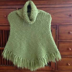 Victoria's Secret Turtleneck Fringe Poncho Sweater