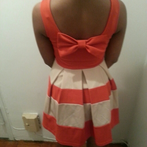 Burnt Orange & Nude Dress