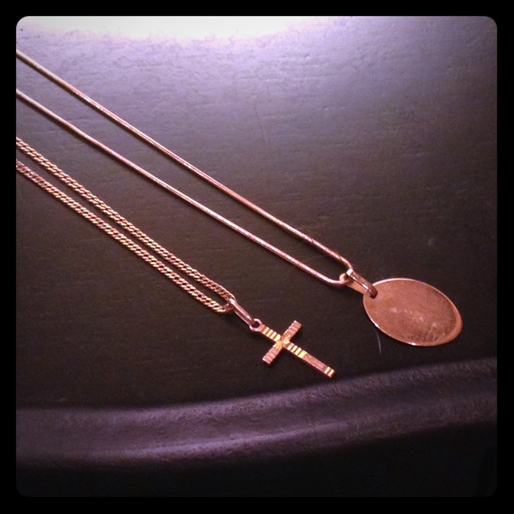 Gold and silver pendants and chains