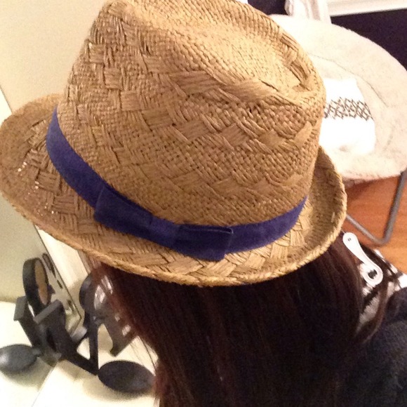 Twill fedora with royal blue wraparound bow - Picture 3 of 3