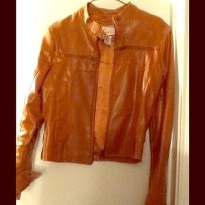 Brown- Man made leather Jacket from ASOS
