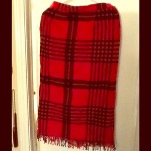 Red&Black Vintage High Waist Skirt