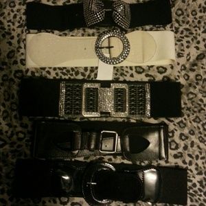 5 high waisted belts.