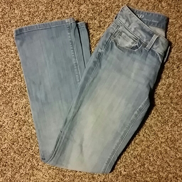Ann Taylor Loft light wash 00P curvy boot jeans