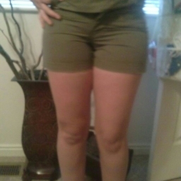 Green khaki shorts