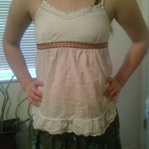 Aztec print white tank