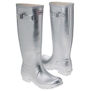 Metallic silver Hunter boots