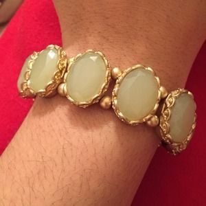 Gold and light green bracelet