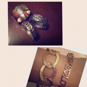 Link Bracelet / Love Bangle / 3 Rings