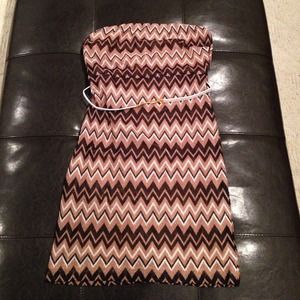 Strapless Chevron Dress