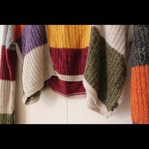 SOLD : ribbed cotton blend cropped 90's sweater s - Picture 3 of 4