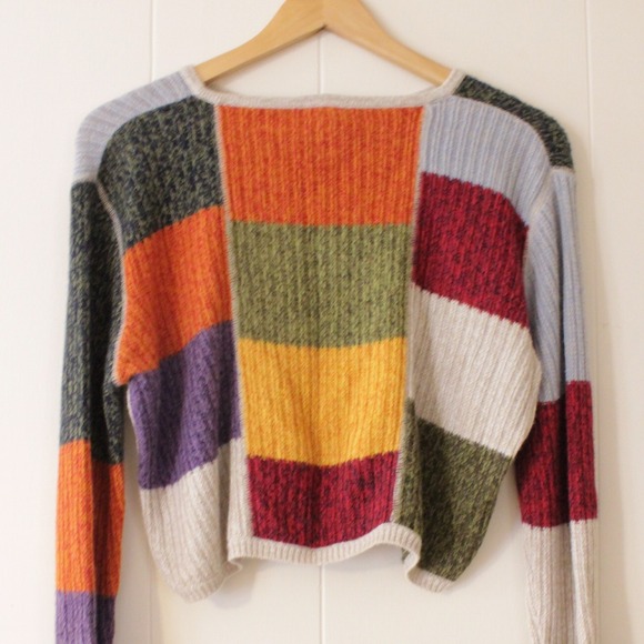 SOLD : ribbed cotton blend cropped 90's sweater s - Picture 4 of 4