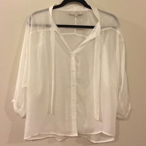 LOFT White Flowy Top
