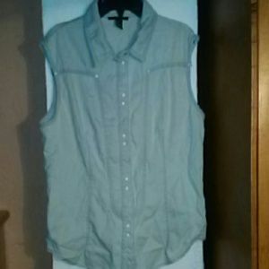 Forever21 sleeveless western shirt