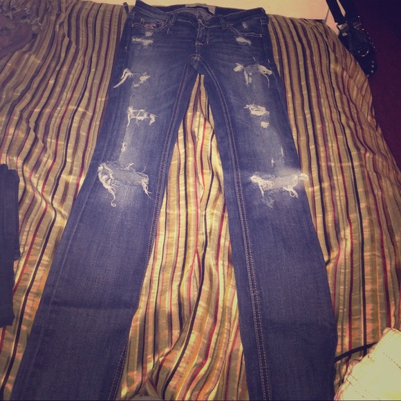hollister skinny jeans all tears original