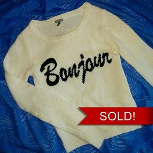 Antique White Bonjour Sweater